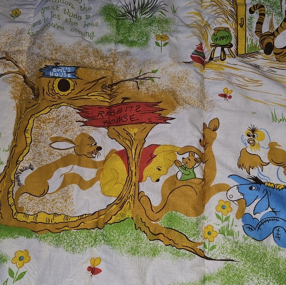 Winnie the Pooh Vintage Adult Size Sleeping Bag Blanket Quilt Retro 60s/70s? - Picture 4 of 10